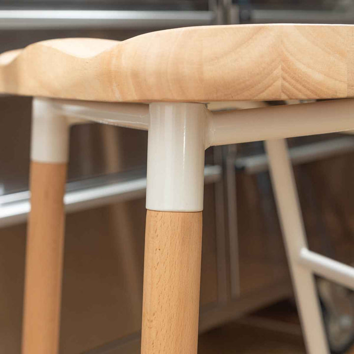 ハイスツール 座面高65cm 天然木 スチール -21