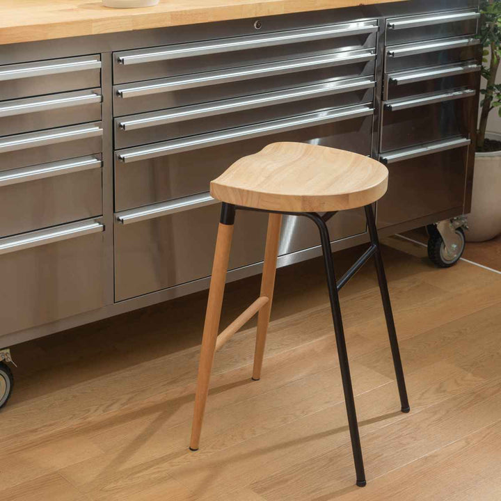 ハイスツール 座面高65cm 天然木 スチール -7