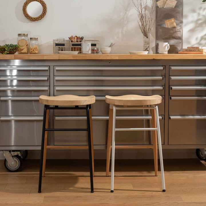 ハイスツール 座面高65cm 天然木 スチール -11