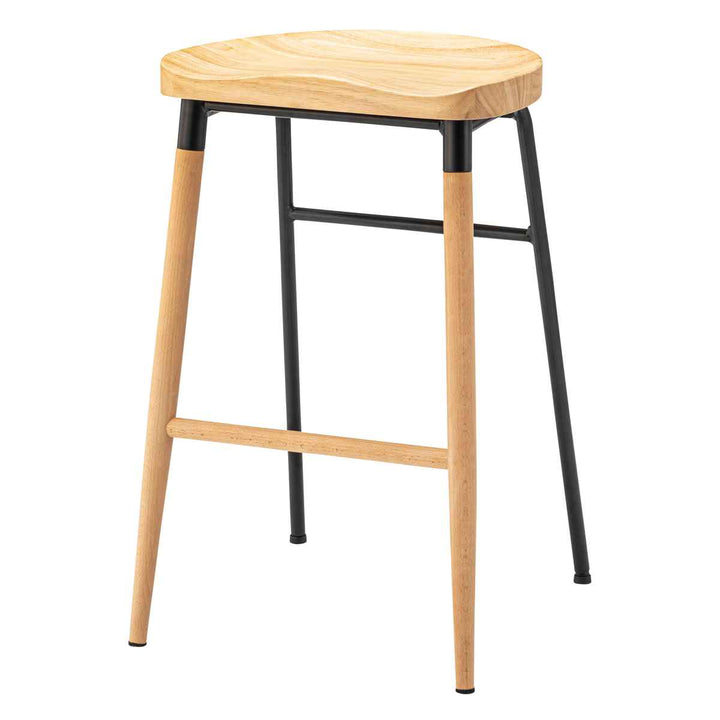 ハイスツール 座面高65cm 天然木 スチール -1