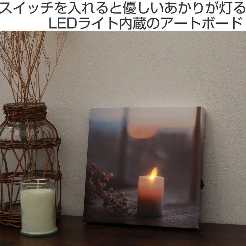 LEDキャンバスアート キャンドル ブーケ 20×20cm -3
