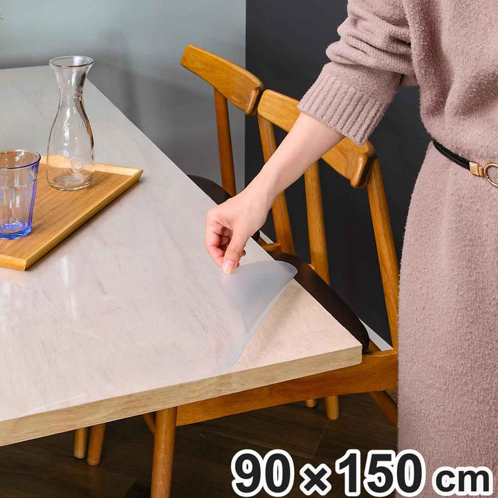 テーブルデコレーション貼ってはがせる90cm×150cmテーブルクロス半透明撥水加工ビニール日本製