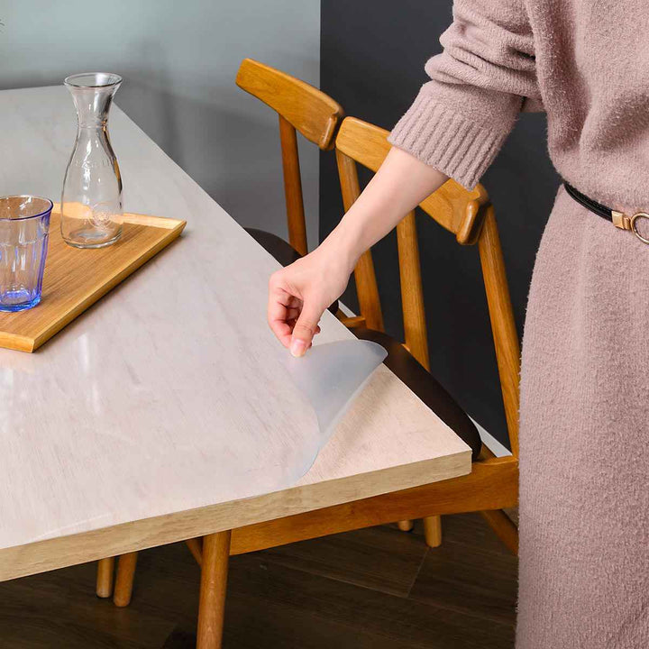 テーブルデコレーション貼ってはがせる90cm×150cmテーブルクロス半透明撥水加工ビニール日本製