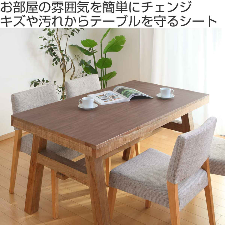 テーブルデコレーション貼ってはがせる90cm×150cmテーブルクロス木目調タイル柄撥水加工ビニール日本製