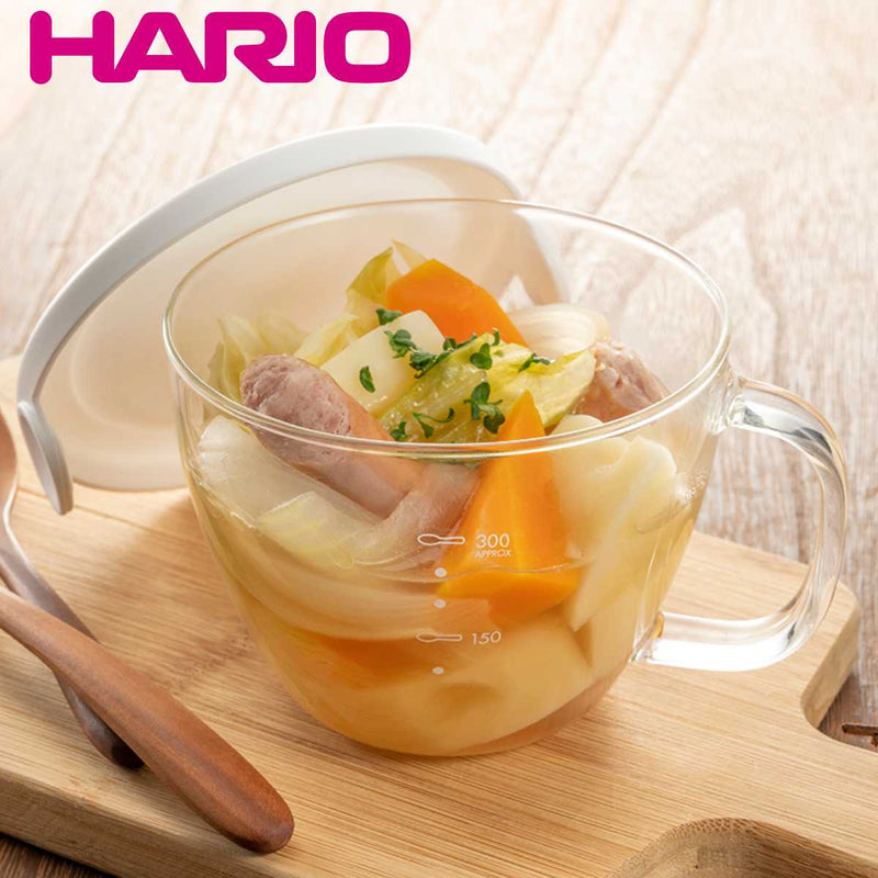 ハリオ 電子レンジ調理器 スープ用ガラスのレンジスープカップ -2