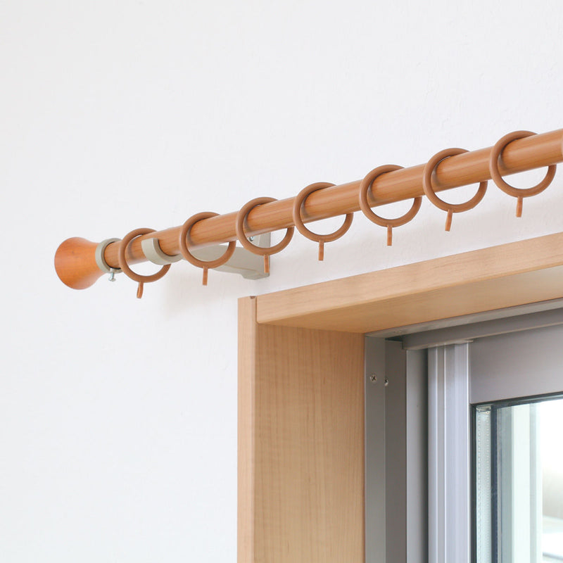 カーテンレール伸縮式3ｍ装飾レールミディオ木目調シングルタイプ