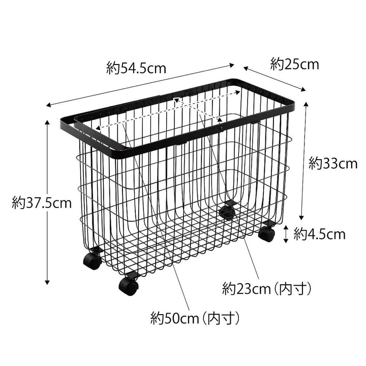 towerランドリーバスケットタワーキャスター付きワイド＆ロー