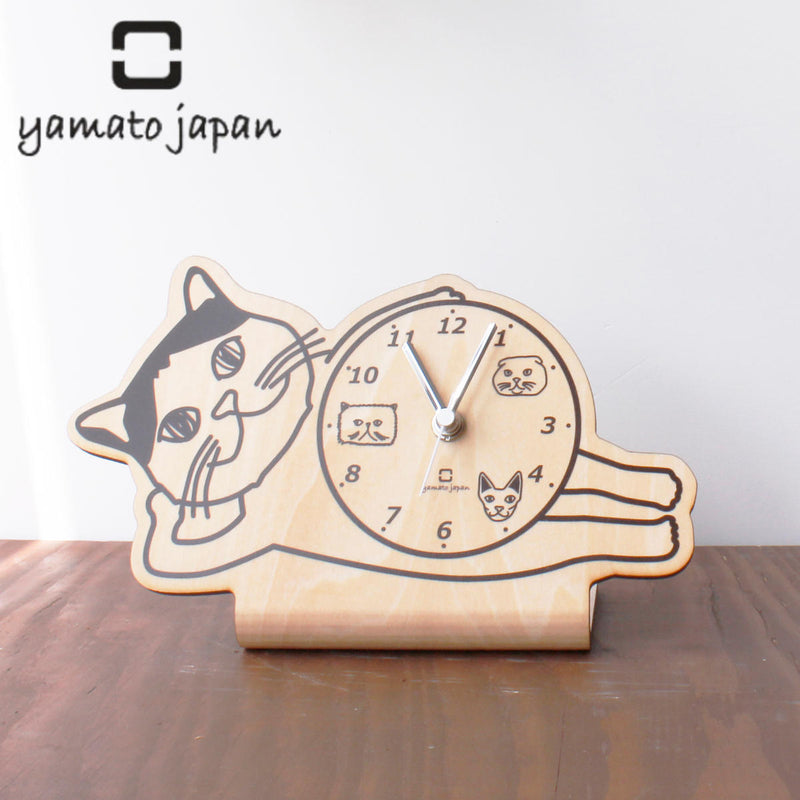 置き時計 stand clock CATS ヤマト工芸 ブリティッシュショートヘア -2