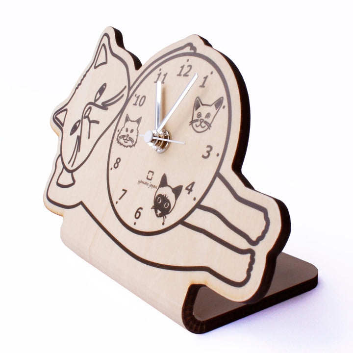 置き時計 stand clock CATS ヤマト工芸 エキゾチックショートヘア -3