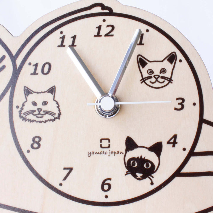 置き時計 stand clock CATS ヤマト工芸 エキゾチックショートヘア -5