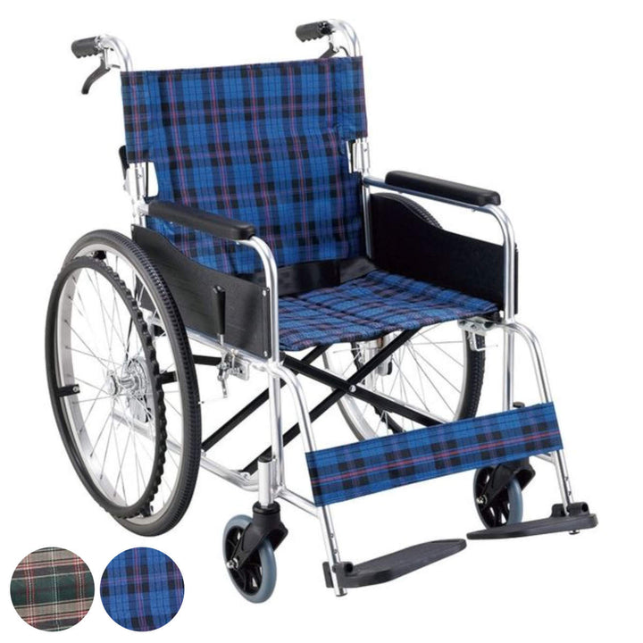 車いす ワイドタイプ 自走式 背折れタイプ 座面幅46cm -2