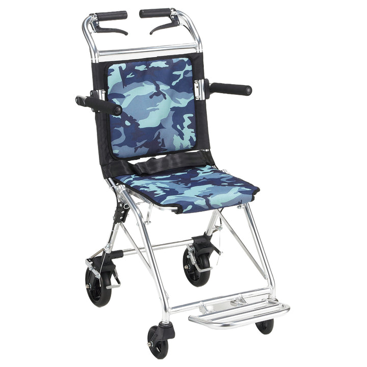 車いす コンパクト介助車 楽ティ 介助式 背固定タイプ 迷彩 座面幅36cm 非課税 -13
