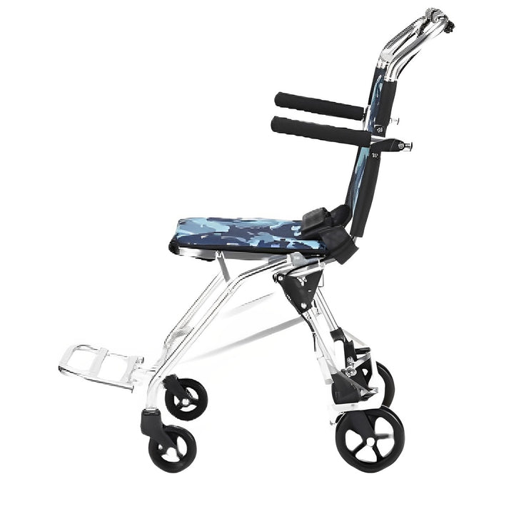 車いす コンパクト介助車 楽ティ 介助式 背固定タイプ 迷彩 座面幅36cm 非課税 -6