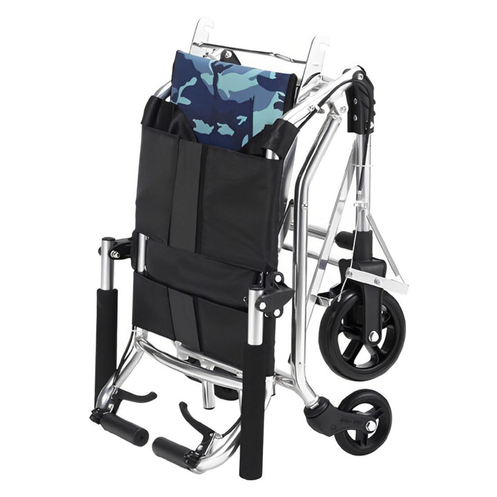 車いす コンパクト介助車 楽ティ 介助式 背固定タイプ 迷彩 座面幅36cm 非課税 -11