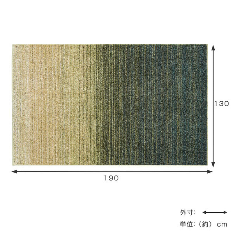 ラグ スミノエ オンブレー 130×190cm 防ダニ 防炎 -5