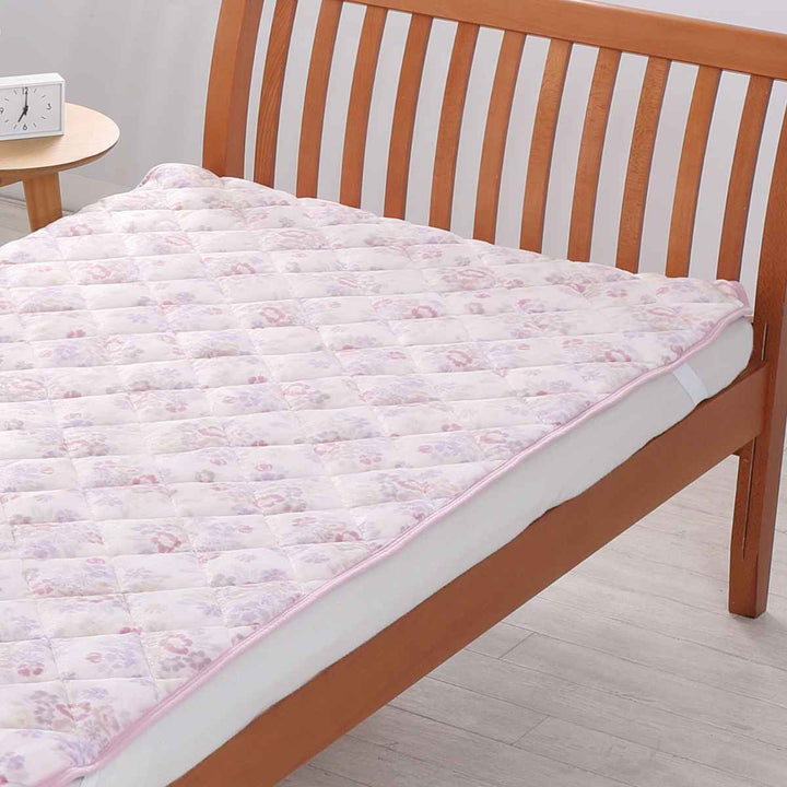 西川 敷パッド シングル なめらかフランネル ブーケ柄 -13