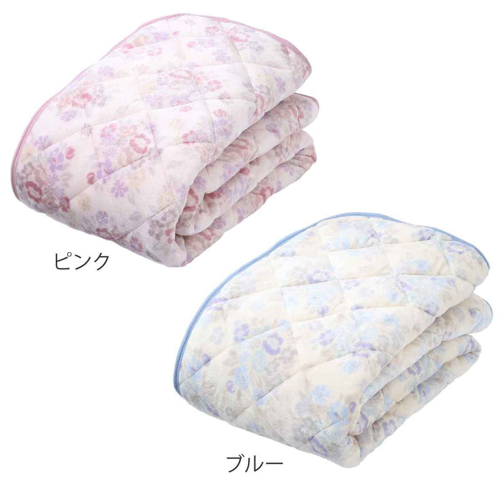 西川 敷パッド シングル なめらかフランネル ブーケ柄 -4