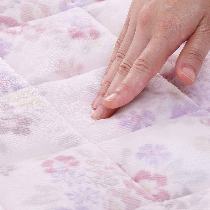 西川 敷パッド シングル なめらかフランネル ブーケ柄 -5