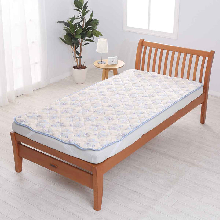 西川 敷パッド シングル なめらかフランネル ブーケ柄 -9