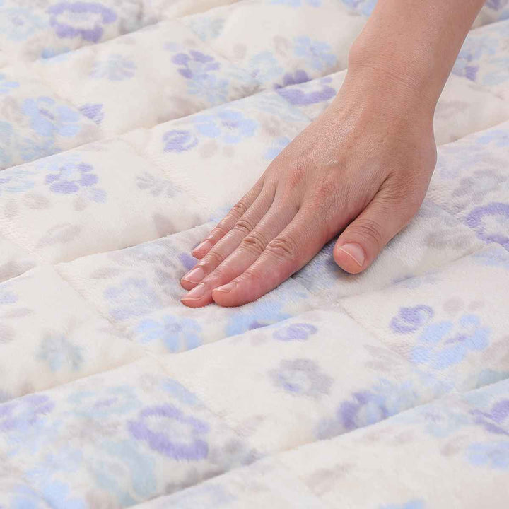 西川 敷パッド シングル なめらかフランネル ブーケ柄 -11