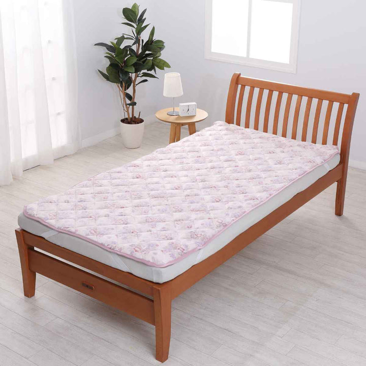 西川 敷パッド セミダブル なめらかフランネル ブーケ柄 -6