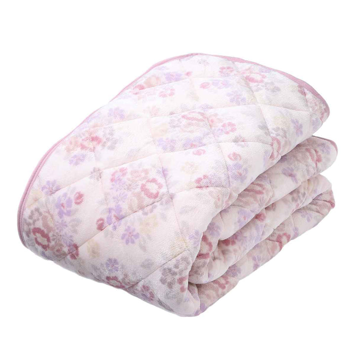 西川 敷パッド セミダブル なめらかフランネル ブーケ柄 -1