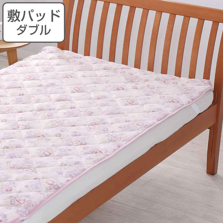 西川 敷パッド ダブル なめらかフランネル ブーケ柄 -2