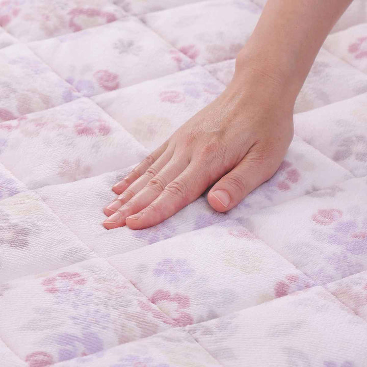 西川 敷パッド ダブル なめらかフランネル ブーケ柄 -7