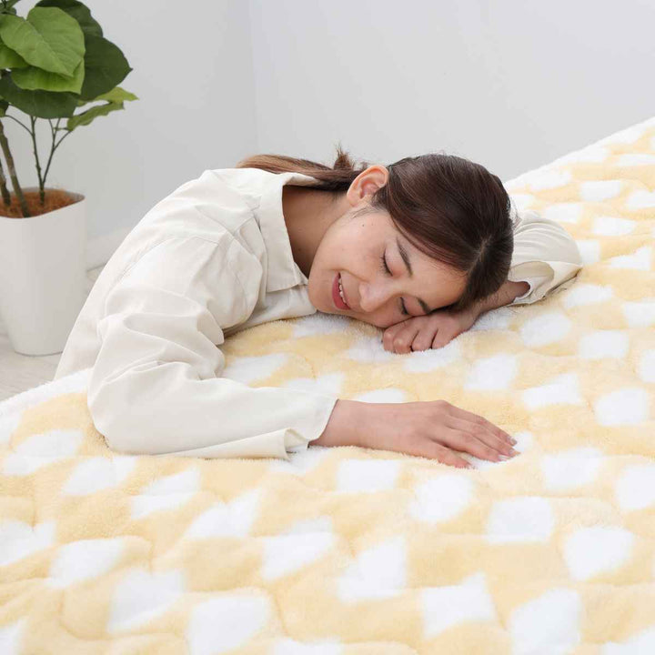 西川 シャギー敷パッド シングル ストーン柄 HOKAHOKA -17