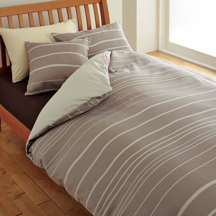 西川掛け布団カバーボーダー柄meeダブルロング綿100％日本製