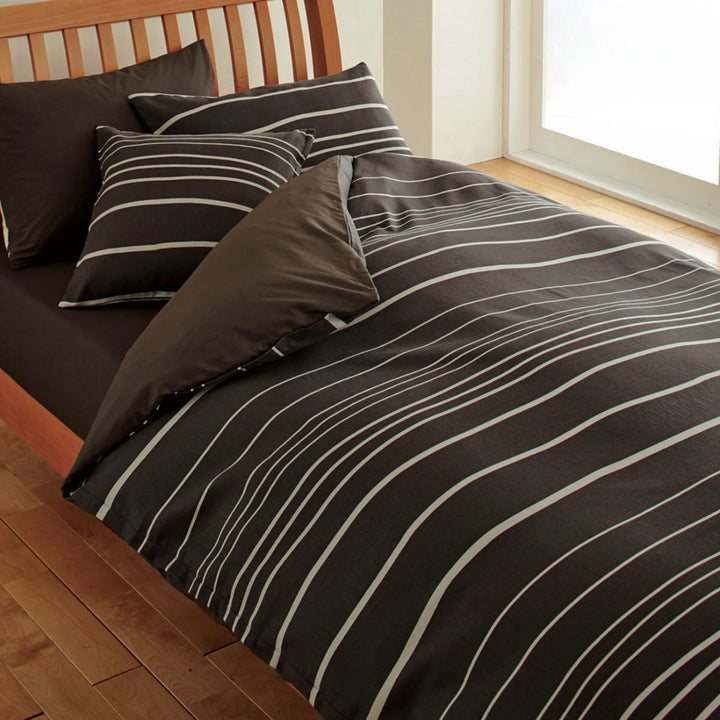 西川掛け布団カバーボーダー柄meeダブルロング綿100％日本製