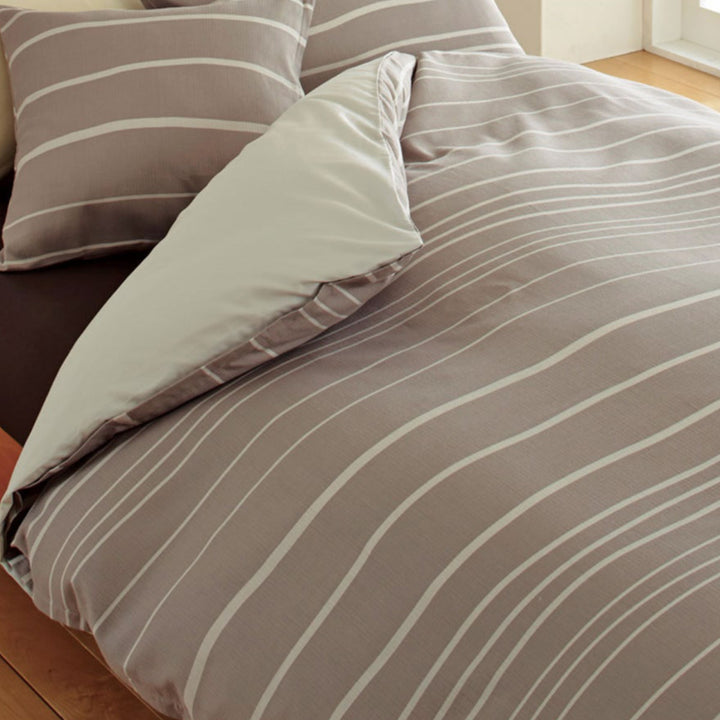 西川掛け布団カバーボーダー柄meeダブルロング綿100％日本製