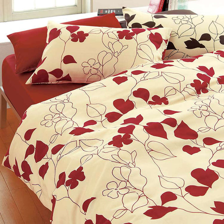 西川掛け布団カバーリーフ柄meeダブルロング綿100％日本製