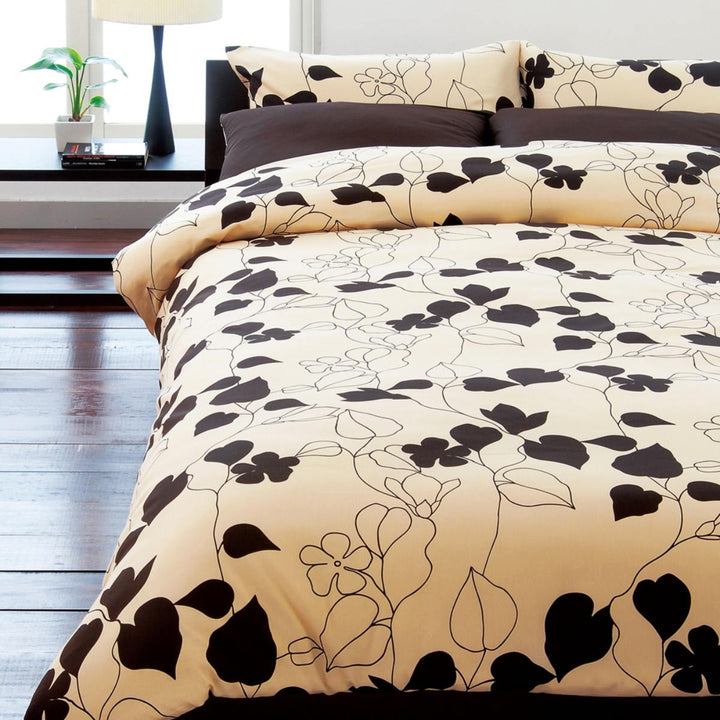 西川掛け布団カバーリーフ柄meeダブルロング綿100％日本製