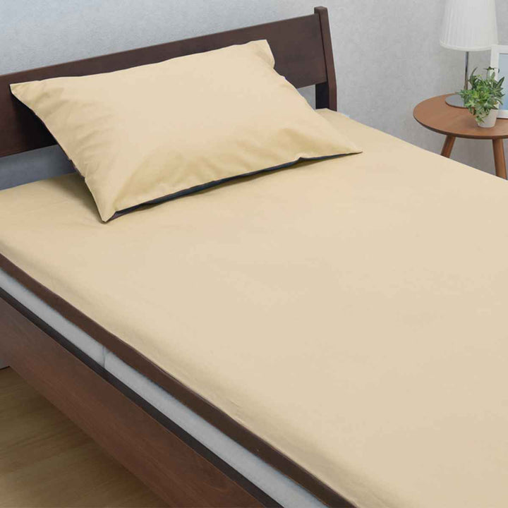 西川敷き布団カバーリバーシブル無地meeシングルロング綿100％日本製