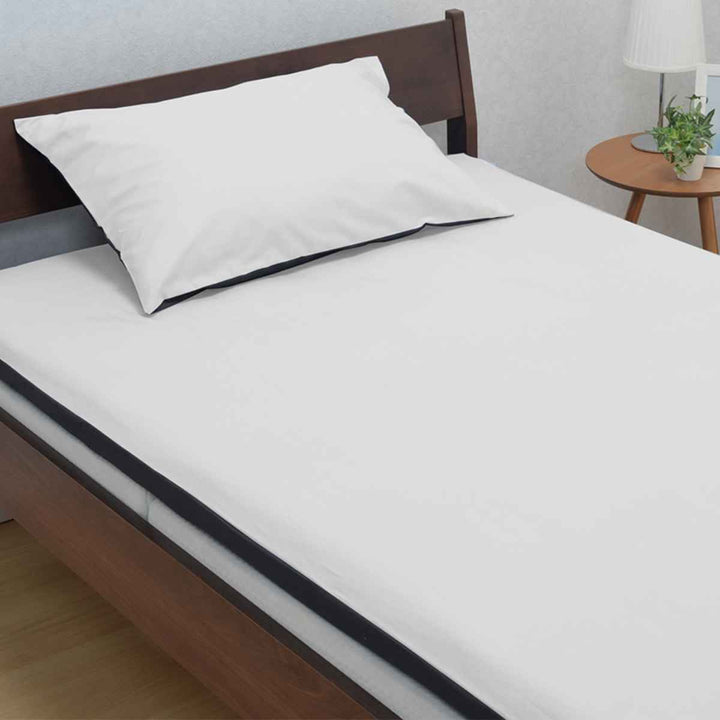 西川敷き布団カバーリバーシブル無地meeシングルロング綿100％日本製