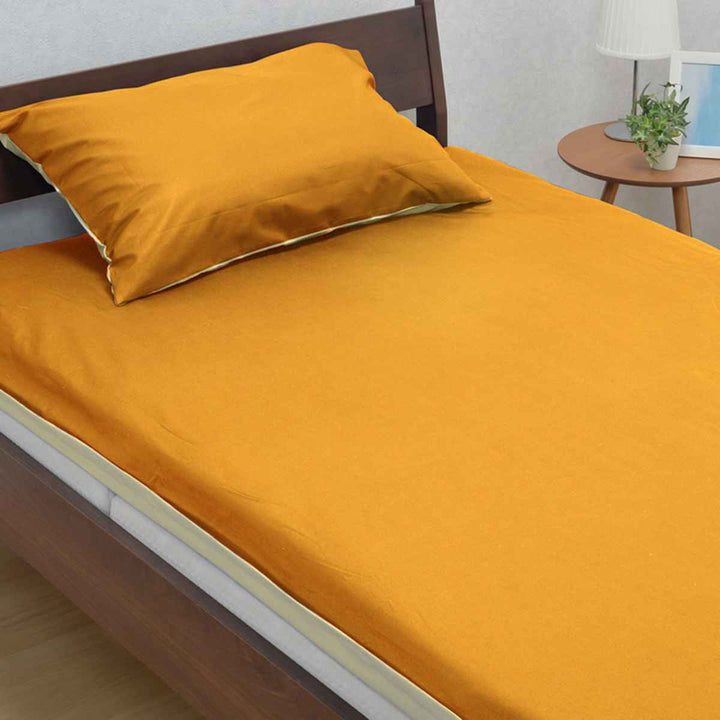 西川敷き布団カバーリバーシブル無地meeダブルロング綿100％日本製