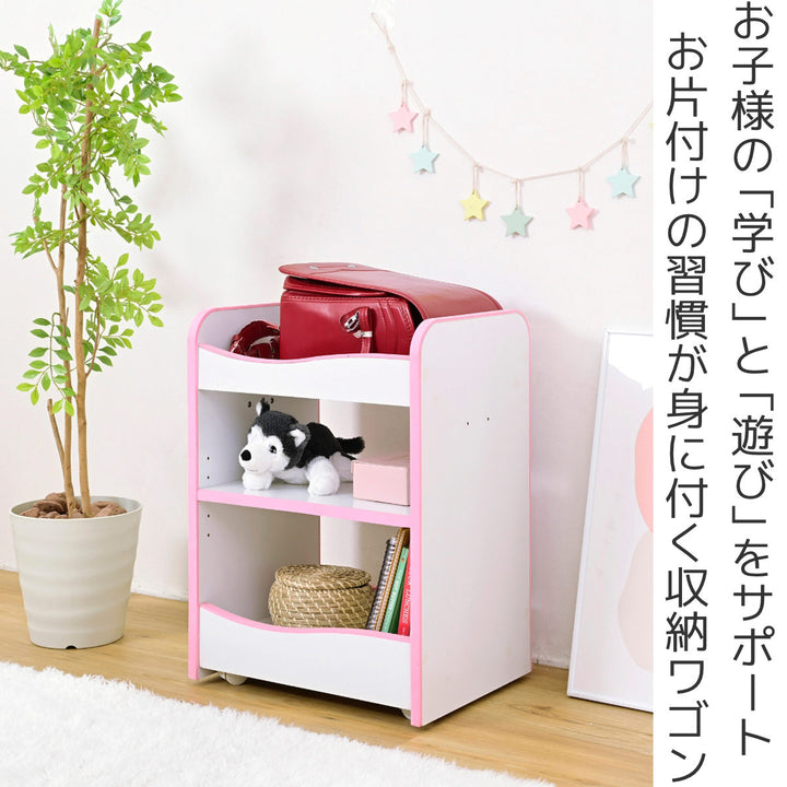 ランドセルラックワイド幅49.5cmキャスター付きエッジソフト