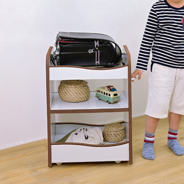 ランドセルラックワイド幅49.5cmキャスター付きエッジソフト