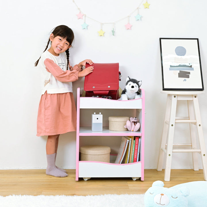 ランドセルラックワイド幅49.5cmキャスター付きエッジソフト