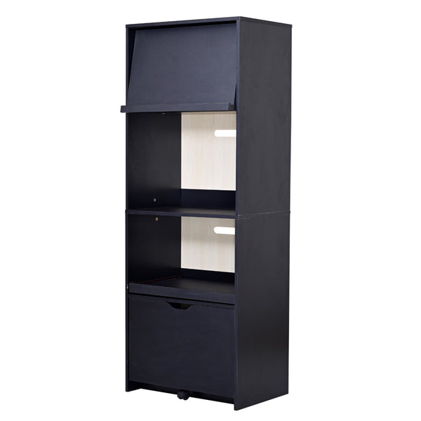 レンジ台ハイタイプキャスター付ストッカーフラップ扉幅60cm