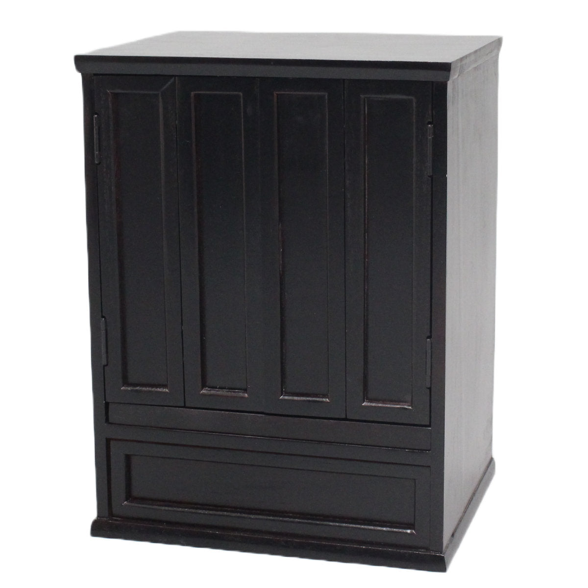 天然木 仏壇/仏具 〔ライトブラウン〕 約幅30×奥行25×高39.7cm 引き出し付き コンパクト仕様 完成品 〔仏間〕 木製 上置き 仏壇 〔約幅30×奥行25×高さ39.7cm