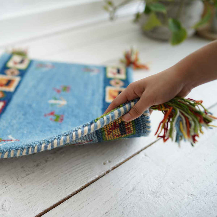 チェアパッドギャッベハンドノット手織り40×40cm