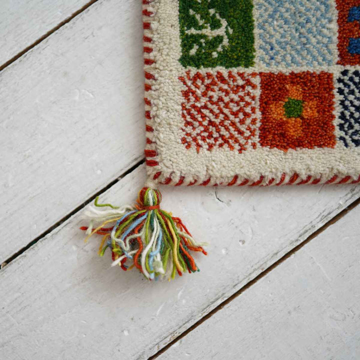 チェアパッドギャッベハンドノット手織り40×40cm