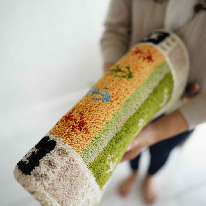 チェアパッドギャッベハンドノット手織り40×40cm