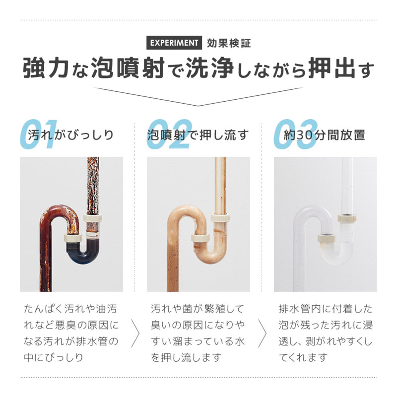 泡のジェット噴流で排水管キレイ 強力タイプ - 除菌、消臭、掃除グッズ