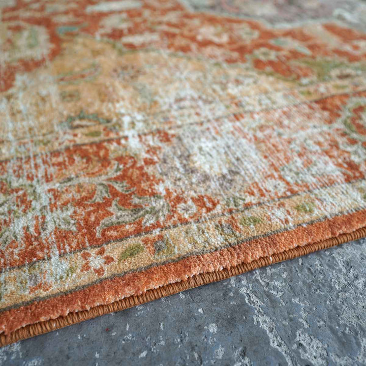 ラグマイクロファイバー幾何学デザイン140×200cmヴィンテージ風