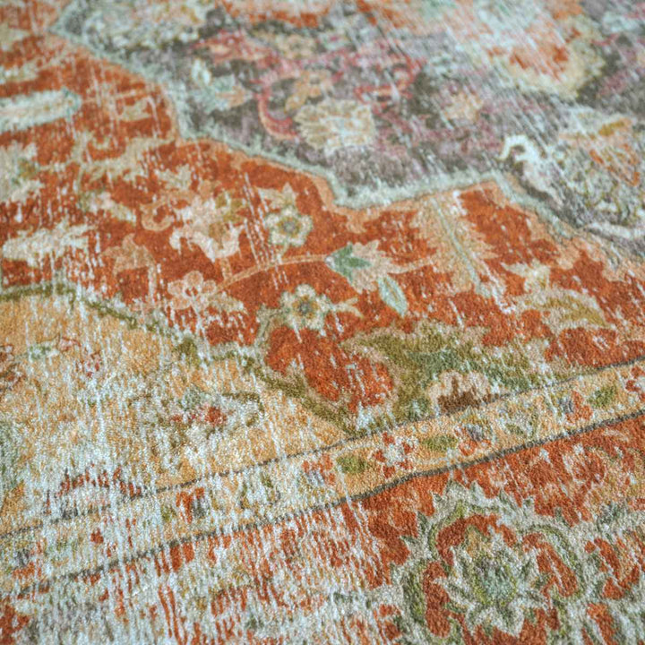 ラグマイクロファイバー幾何学デザイン140×200cmヴィンテージ風