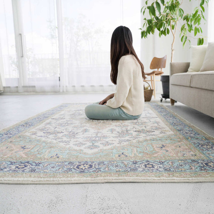 ラグマイクロファイバー幾何学模様200×200cm