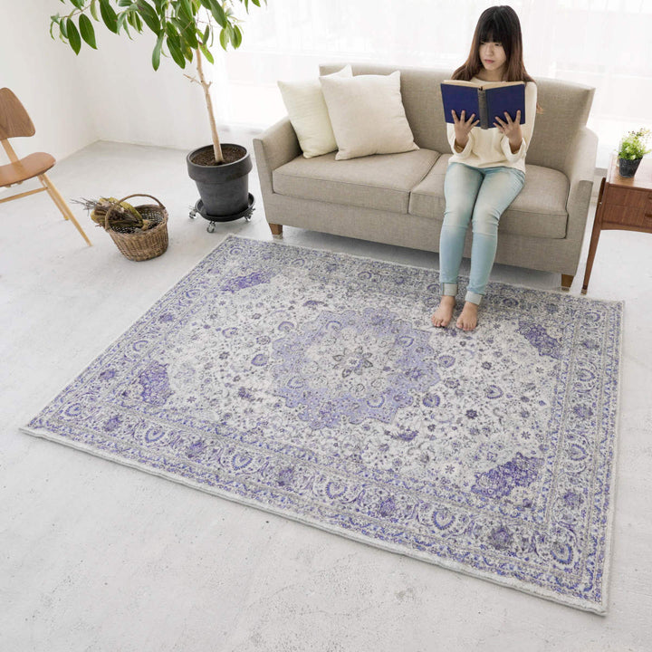 ラグマイクロファイバーメダリオン柄200×200cm